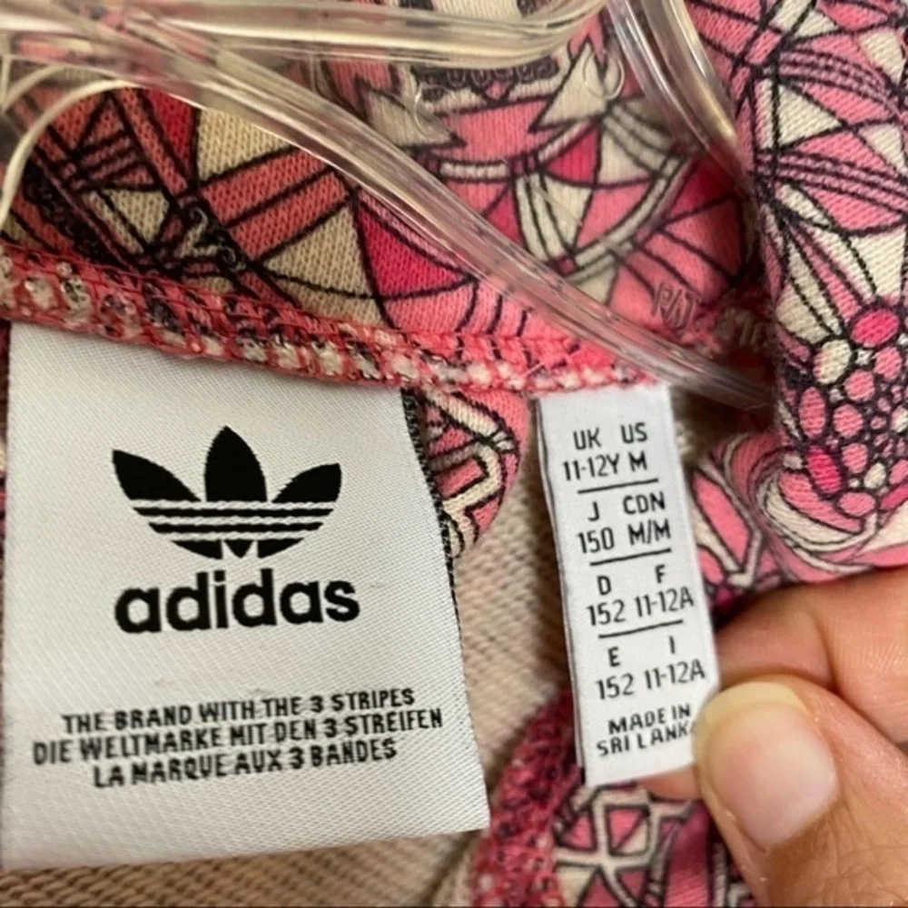 Adidas‎ Pink Stained Glass Print Zip Front Dress Size Medium